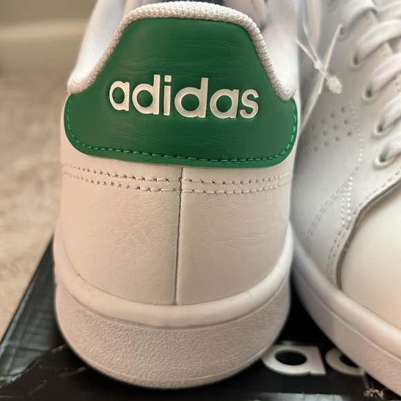 adidas Advantage White and Green Women's Sneakers - Picture 3 of 5
